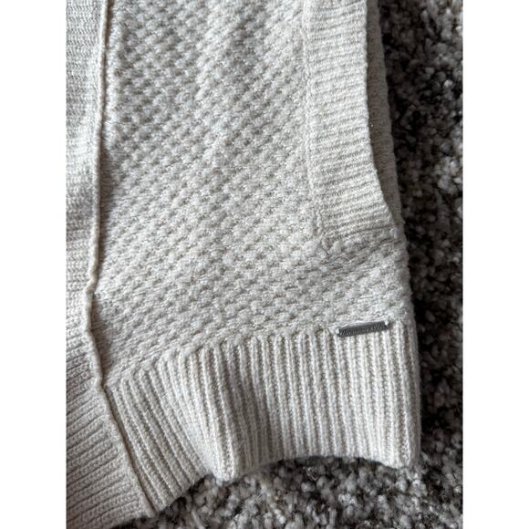 Abercrombie & Fitch Women’s Cozy Texture Knit Open Shawl Cardigan Cream Medium - Picture 9 of 11
